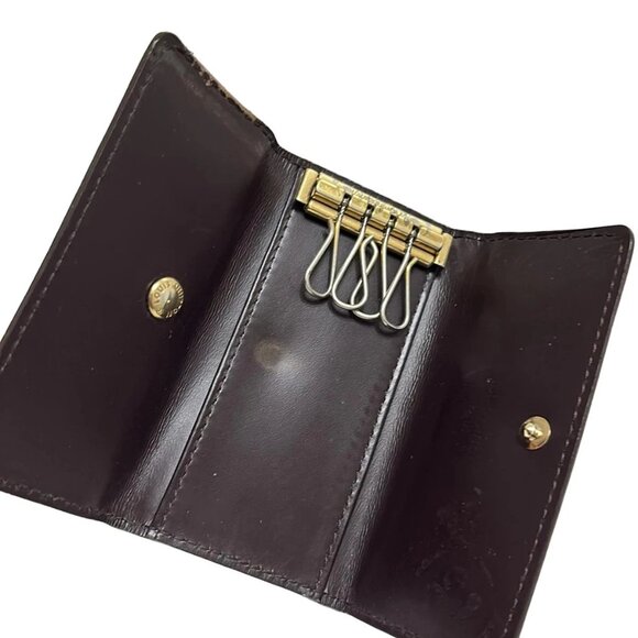 Authentic LOUIS VUITTON Multicles 4 Amarante Monogram Vernis Key Case bran157-11 - Picture 3 of 6